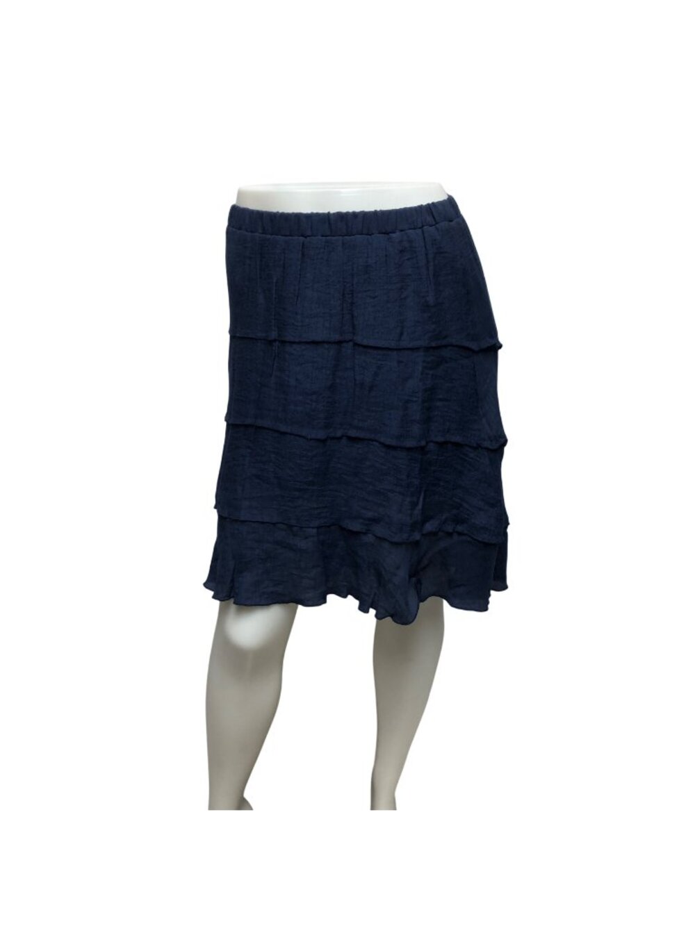 IZ Byer Peasant Skirt Size Medium Blue Tiered Ruffle Sheer Lined Above Knee Boho